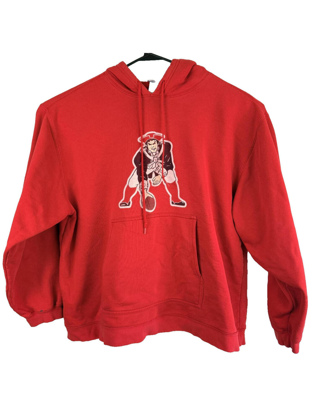 Reebok Red New England Patriots Hoodie XL NFL Throwback Graphic Design